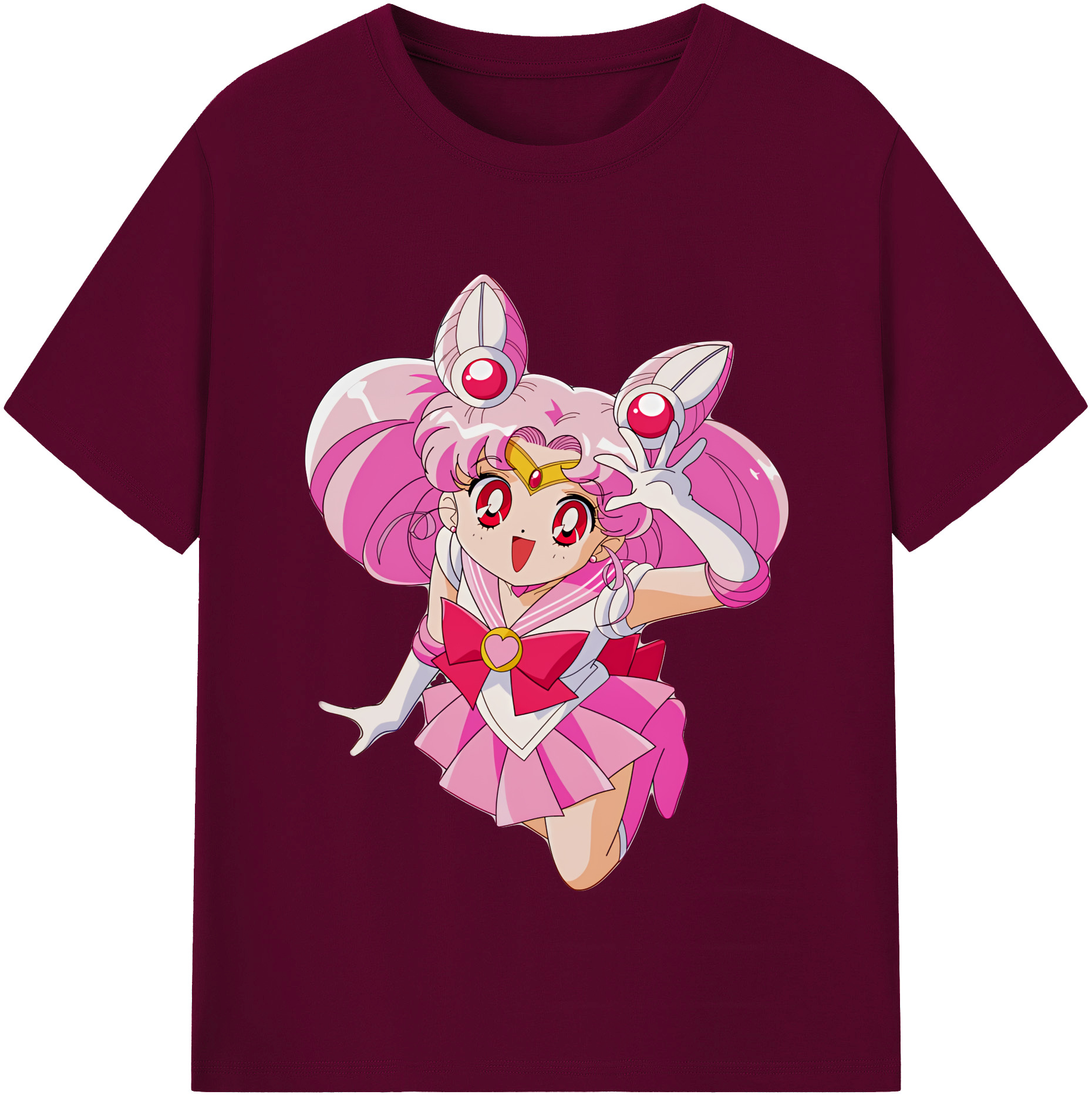 （画像用） 美少女戦士セーラームーン ちびうさ Sailor Moon Chibiusa Tsukino Usagi Small Lady Serenity レディースカジュアルプリントTシャツ（綿100％）